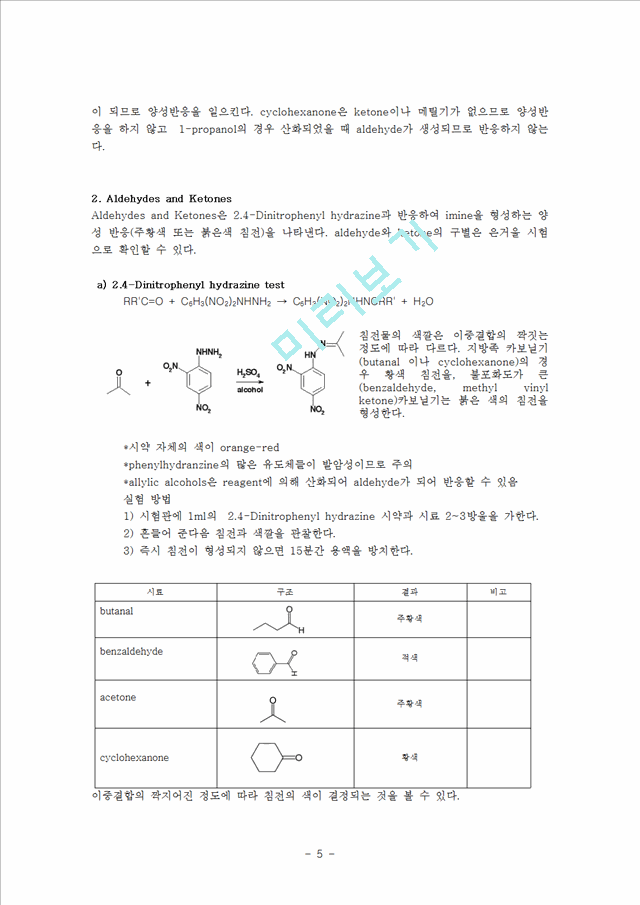 [자연과학] 유기화학실험 - 작용기의 확인.hwp